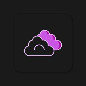 Filled outline Cloud icon isolated on black background. Flat filled outline.. 스톡 일러스트