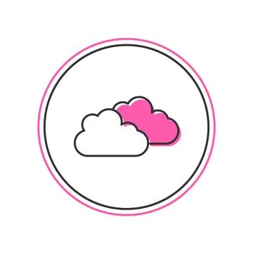 Filled outline Cloud icon isolated on white background.  Vector Stock Illustration