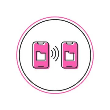 Filled outline Cloud technology data transfer and storage icon isolated on wh Stock Illustration