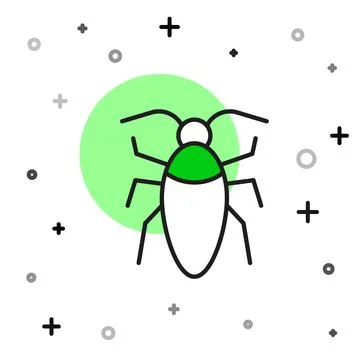 Filled outline Cockroach icon isolated on white background. Vector 스톡 일러스트