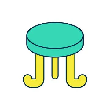 Filled outline Coffee table icon isolated on white background. Street cafe Illustrazione stock