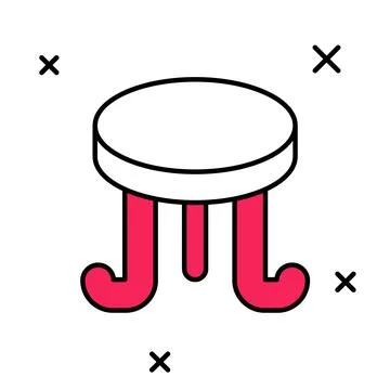 Filled outline Coffee table icon isolated on white background. Street cafe Illustrazione stock