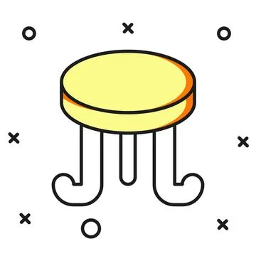 Filled outline Coffee table icon isolated on white background. Street cafe... Stock Illustration