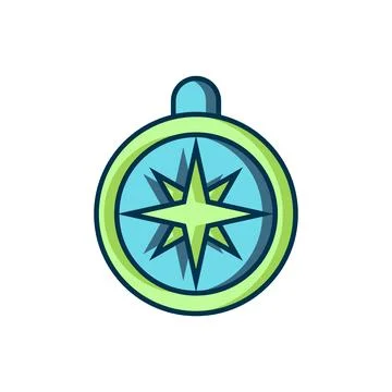 Filled outline Compass icon isolated on white background. Windrose navigati.. イラスト素材