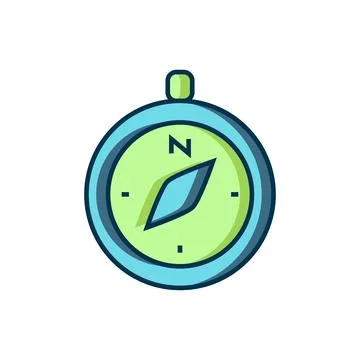 Filled outline Compass icon isolated on white background. Windrose navigati.. Illustrazione stock