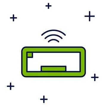 Filled outline Computer keyboard icon isolated on white background. PC component Stock-Illustration