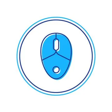 Filled outline Computer mouse gaming icon isolated on white background. Optical イラスト素材