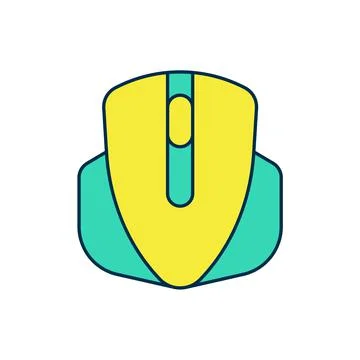 Filled outline Computer mouse gaming icon isolated on white background. Optical Stock Illustration