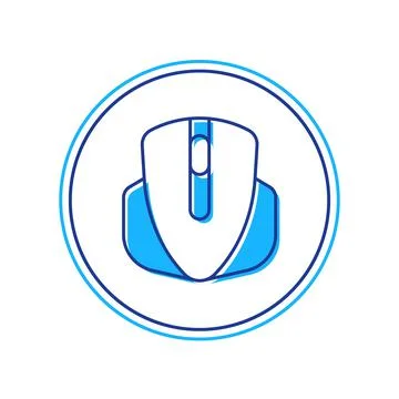 Filled outline Computer mouse gaming icon isolated on white background. Optical Stockillustratie