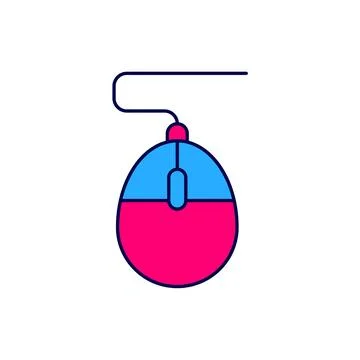 Filled outline Computer mouse gaming icon isolated on white background. Optical Stock Illustration