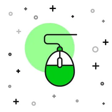 Filled outline Computer mouse gaming icon isolated on white background. Opt.. Stock Illustration