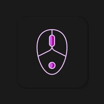 Filled outline Computer mouse gaming icon isolated on black background. Opt.. Stock Illustration