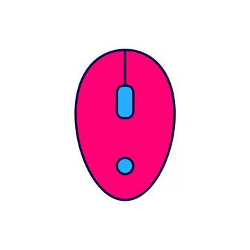 Filled outline Computer mouse icon isolated on white background. Optical with Stock Illustration