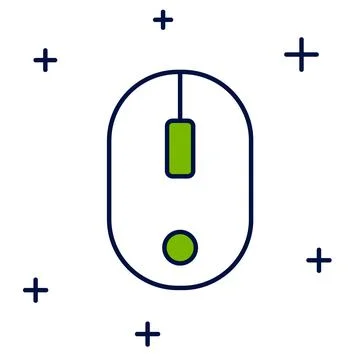 Filled outline Computer mouse icon isolated on white background. Optical with Stock Illustration