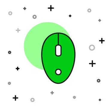 Filled outline Computer mouse icon isolated on white background. Optical with Stock Illustration
