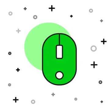 Filled outline Computer mouse icon isolated on white background. Optical wi.. Stock Illustration