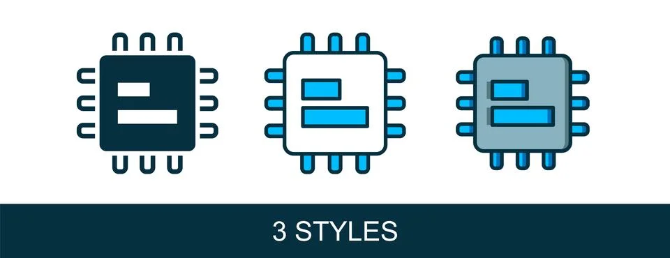 Filled outline Computer processor with microcircuits CPU icon isolated on w.. イラスト素材