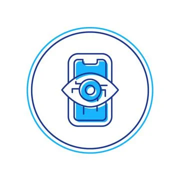 Filled outline Computer vision icon isolated on white background. Technical Stock Illustration
