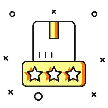 Filled outline Consumer or customer product rating icon isolated on white b.. Stock Illustration
