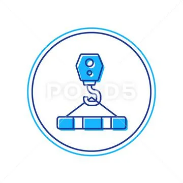 Filled outline Crane hook icon isolated on white background. Industrial hook:  Royalty Free #169839586