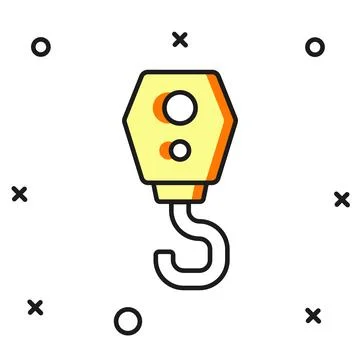 Filled outline Crane hook icon isolated on white background. Industrial hoo.. Stock Illustration