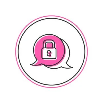 Filled outline Cyber security icon isolated on white background. Closed padlock Illustrazione stock
