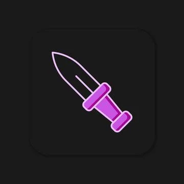 Filled outline Dagger icon isolated on black background. Knife icon. Sword .. Stock Illustration