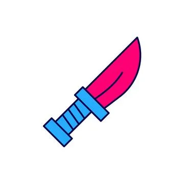 Filled outline Dagger icon isolated on white background. Knife icon. Sword .. Stock Illustration
