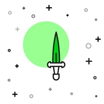 Filled outline Dagger icon isolated on white background. Knife icon. Sword .. 库存插图