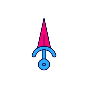 Filled outline Dagger icon isolated on white background. Knife icon. Sword .. 库存插图