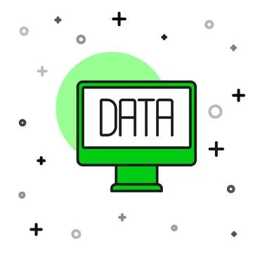 Filled outline Data analysis icon isolated on white background. Business data Stock Illustration