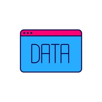 Filled outline Data analysis icon isolated on white background. Business data Stock Illustration