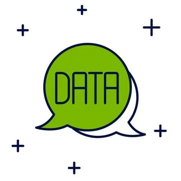 Filled outline Data analysis icon isolated on white background. Business data Stock Illustration