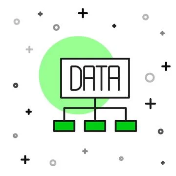 Filled outline Data analysis icon isolated on white background. Business data Stock Illustration