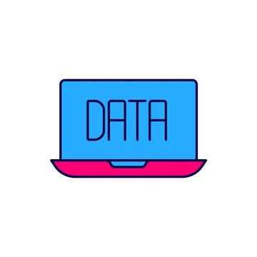 Filled outline Data analysis icon isolated on white background. Business data Stock Illustration