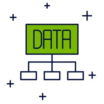 Filled outline Data analysis icon isolated on white background. Business da.. Illustrazione stock