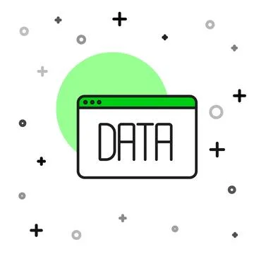 Filled outline Data analysis icon isolated on white background. Business da.. Illustrazione stock