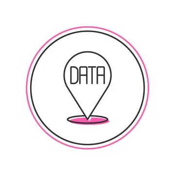 Filled outline Data analysis icon isolated on white background. Business da.. 스톡 일러스트