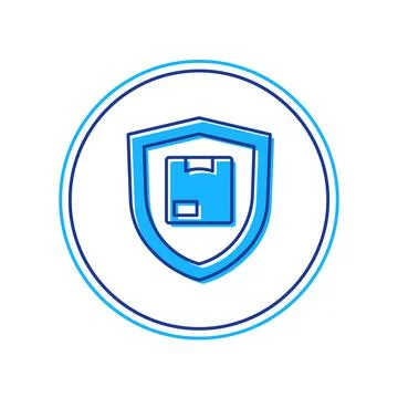Filled outline Delivery security with shield icon isolated on white background Illustrazione stock