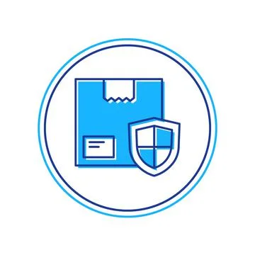 Filled outline Delivery security with shield icon isolated on white background 스톡 일러스트