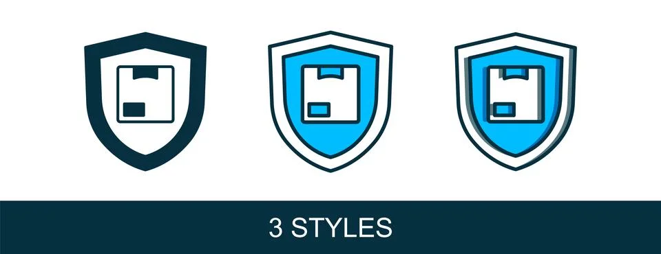 Filled outline Delivery security with shield icon isolated on white backgro.. 스톡 일러스트