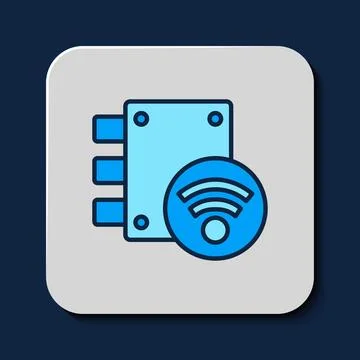 Filled outline Digital door lock with wireless technology for unlock icon Stock Illustration