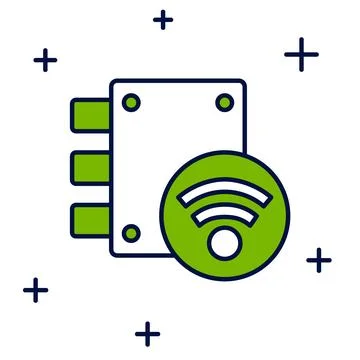 Filled outline Digital door lock with wireless technology for unlock icon Stock Illustration