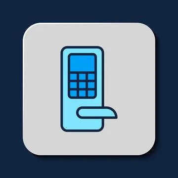 Filled outline Digital door lock with wireless technology for unlock icon i.. Stock Illustration
