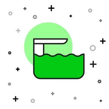 Filled outline Diving board or springboard icon isolated on white background. Stock Illustration