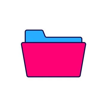 Filled outline Document folder icon isolated on white background. Accounting Stock Illustration