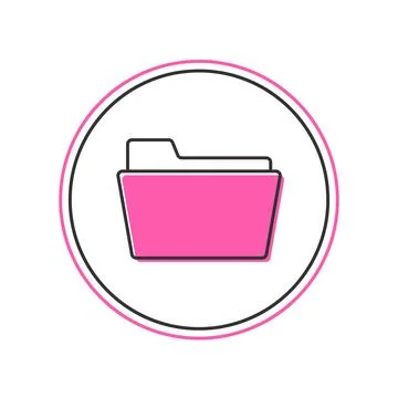 Filled outline Document folder icon isolated on white background. Accountin.. Stock Illustration