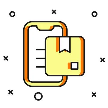 Filled outline Document tracking marker system icon isolated on white backg.. Stock Illustration