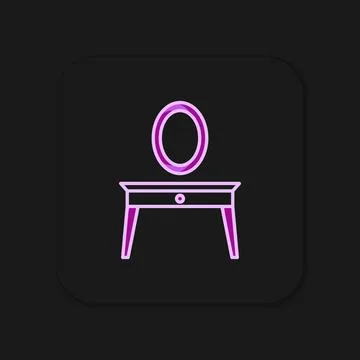 Filled outline Dressing table icon isolated on black background. Flat fille.. イラスト素材