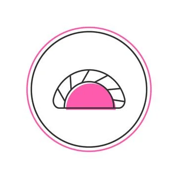 Filled outline Dumpling icon isolated on white background. Traditional chinese Stock Illustration